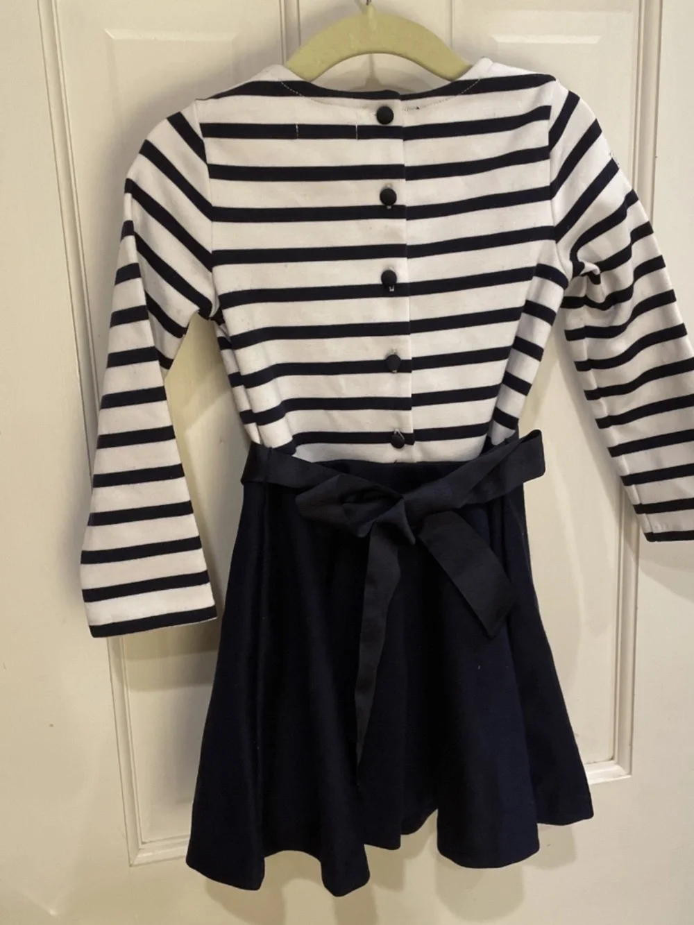 Ralph Lauren 2T Navy Striped Dress with Grosgrain Belt